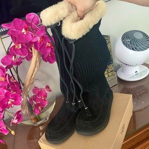 UGG CROCHET tall knee high boot with ties